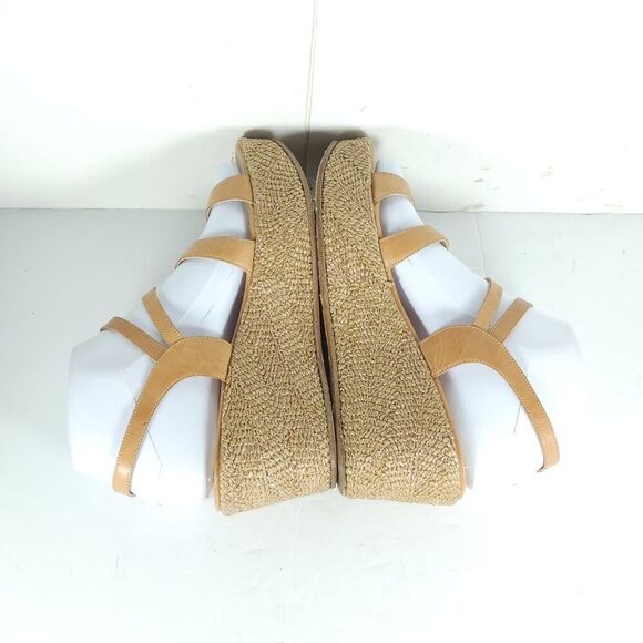 Fratelli Rossetti Women's US6 US36,5 Tan Leather Espadrill Strappy Wedge Sandals - Picture 11 of 16